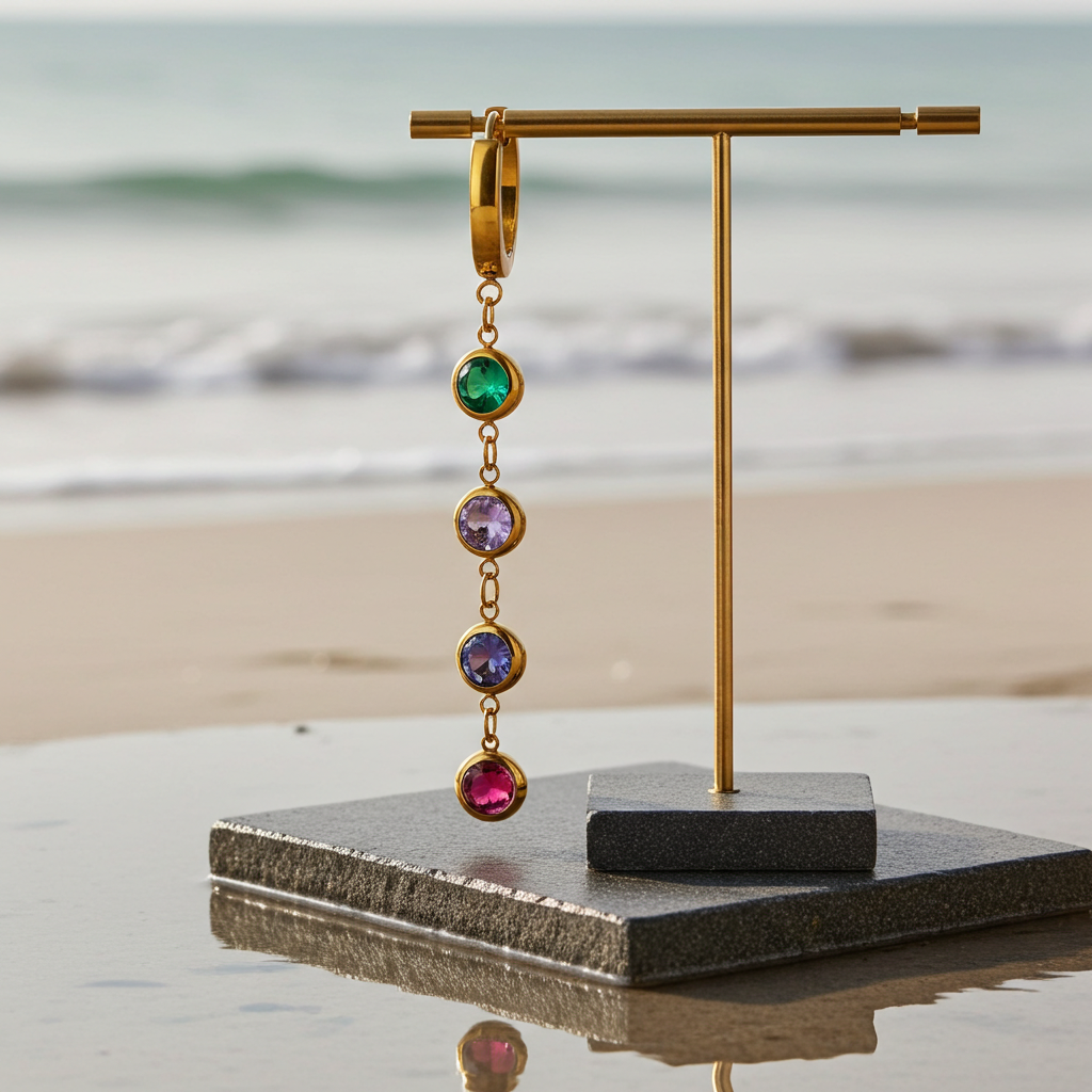 NOVAHERA Rainbow Cascade Hoop Earrings