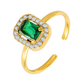 NOVAHERA Emerald Halo Ring Adjustable