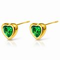 NOVAHERA Emerald Heart Stud Earrings