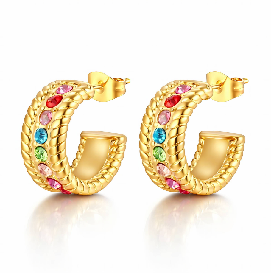 NOVAHERA Rainbow Luxe Hoop Earrings
