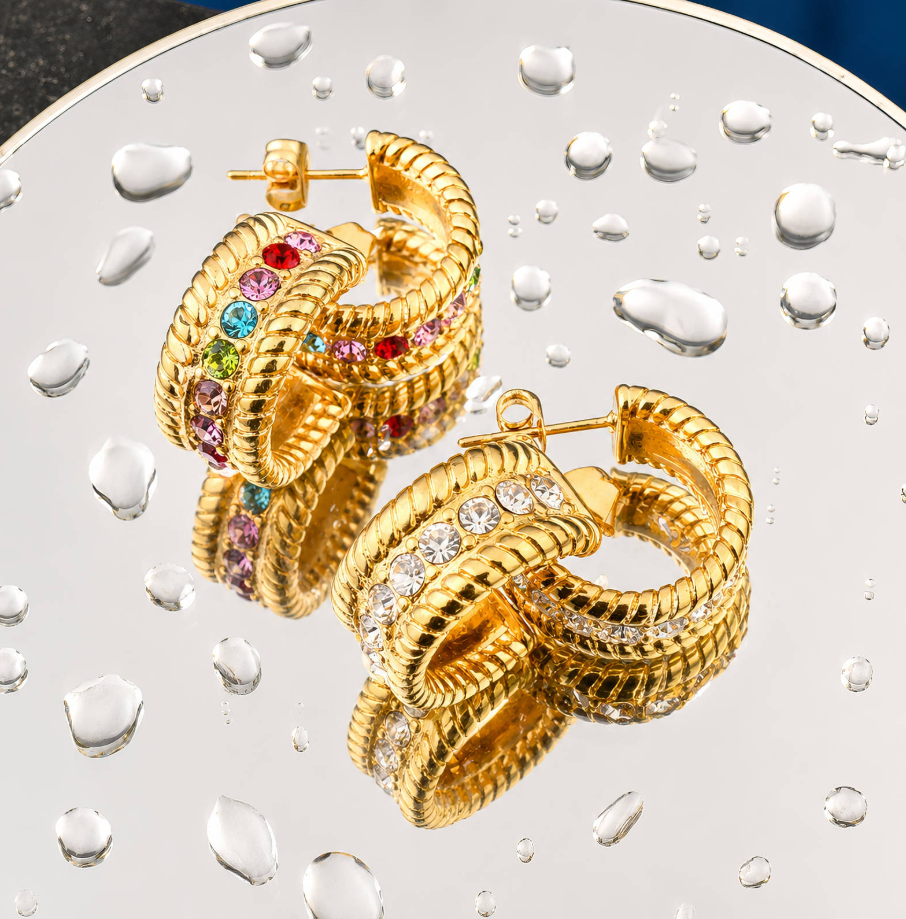 NOVAHERA Rainbow Luxe Hoop Earrings