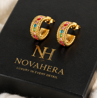 NOVAHERA Rainbow Luxe Hoop Earrings