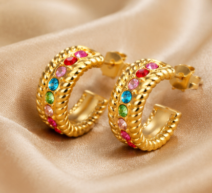 NOVAHERA Rainbow Luxe Hoop Earrings