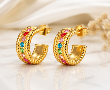 NOVAHERA Rainbow Luxe Hoop Earrings