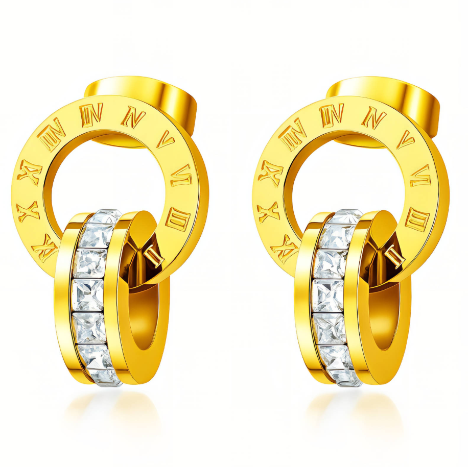 NOVAHERA Roman Crystal Hoop Earrings