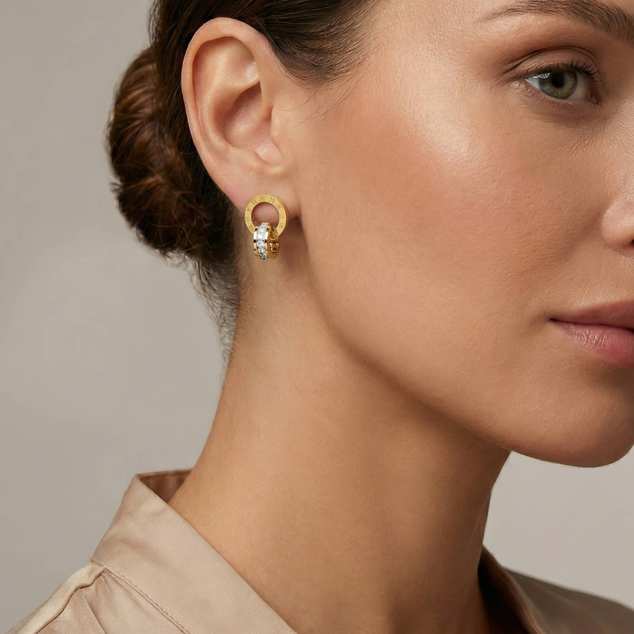NOVAHERA Roman Crystal Hoop Earrings