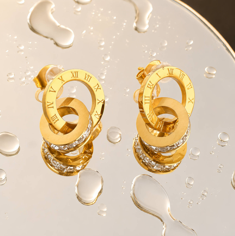 NOVAHERA Roman Crystal Hoop Earrings