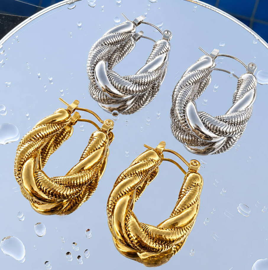 🖤 NOVAHERA | Twist Textured Hoop Earrings ✨  Pre-Order Item