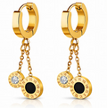 NOVAHERA  Noir Roman Duo Charm Hoops