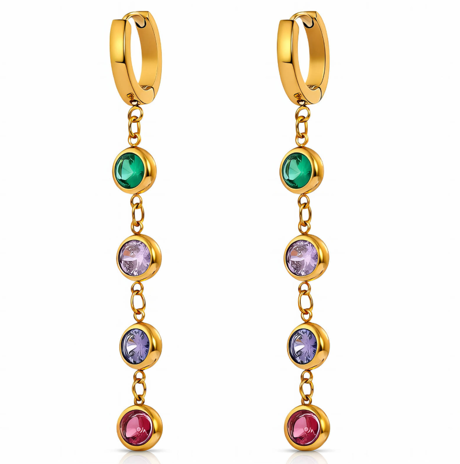 NOVAHERA Rainbow Cascade Hoop Earrings