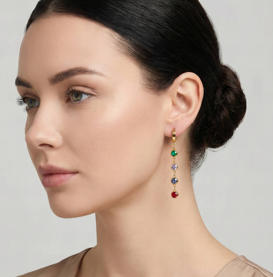 NOVAHERA Rainbow Cascade Hoop Earrings