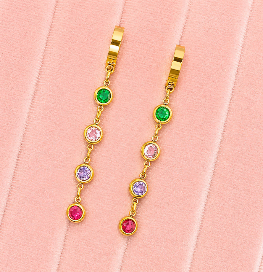 NOVAHERA Rainbow Cascade Hoop Earrings