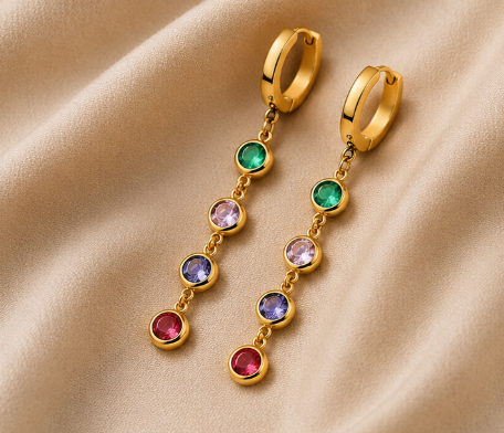 NOVAHERA Rainbow Cascade Hoop Earrings