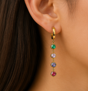 NOVAHERA Rainbow Cascade Hoop Earrings