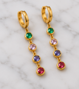 NOVAHERA Rainbow Cascade Hoop Earrings