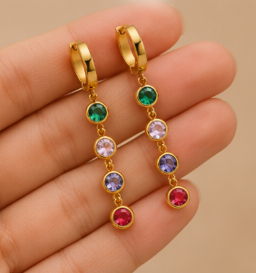 NOVAHERA Rainbow Cascade Hoop Earrings