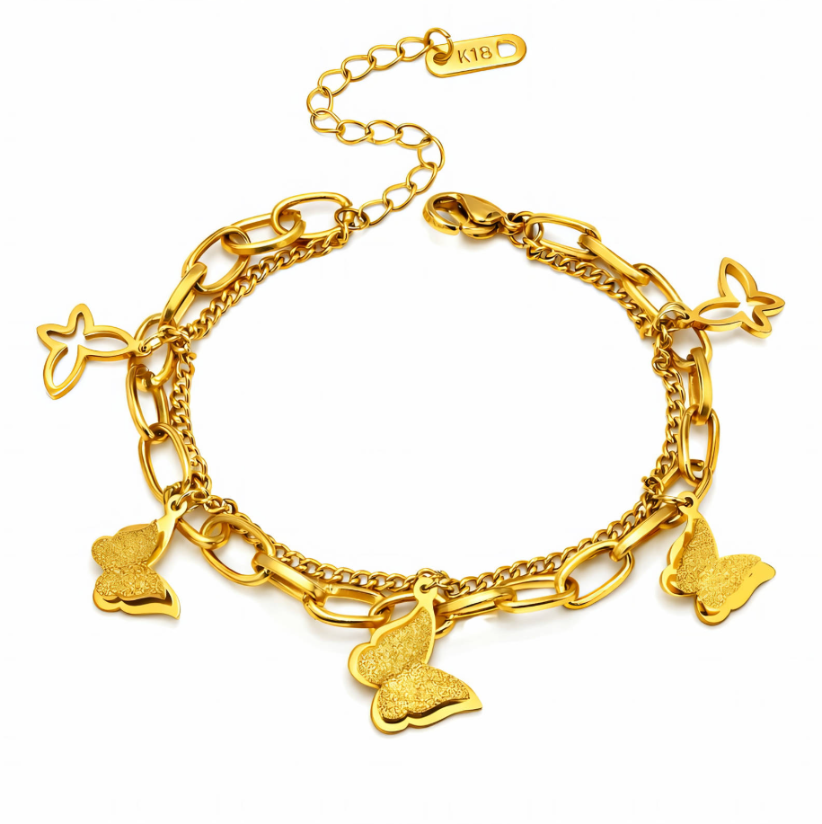 NOVAHERA Golden Flutter Charm Bracelet