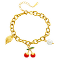 NOVAHERA Golden Cherry Charm Bracelet