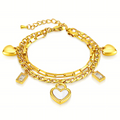 NOVAHERA Golden Heart Charm Bracelet