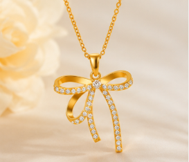 🎀 Golden Bow Necklace ( ✨ PRE-ORDER ITEM)