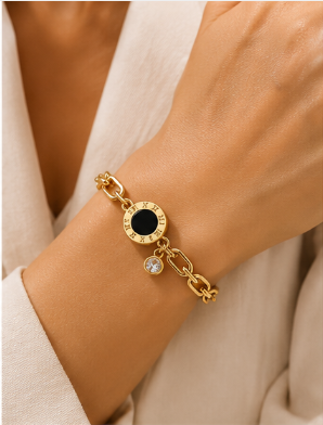 🖤Noir Roman Bracelet & Earrings Set( ✨ PRE-ORDER ITEM)