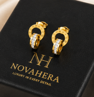 NOVAHERA Roman Crystal Hoop Earrings
