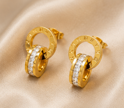 NOVAHERA Roman Crystal Hoop Earrings