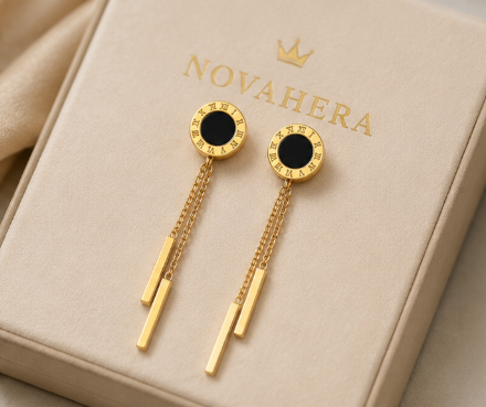 NOVAHERA Noir Roman Tassel Earrings