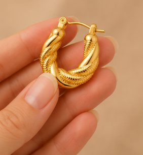 🖤 NOVAHERA | Twist Textured Hoop Earrings ✨  Pre-Order Item