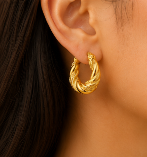 🖤 NOVAHERA | Twist Textured Hoop Earrings ✨  Pre-Order Item