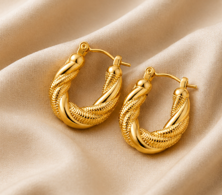 🖤 NOVAHERA | Twist Textured Hoop Earrings ✨  Pre-Order Item