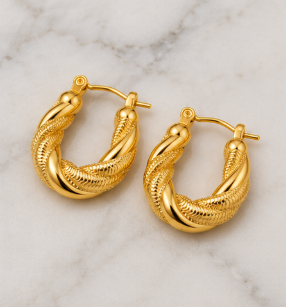 🖤 NOVAHERA | Twist Textured Hoop Earrings ✨  Pre-Order Item