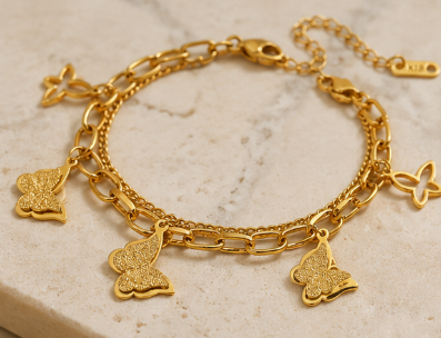 NOVAHERA Golden Flutter Charm Bracelet