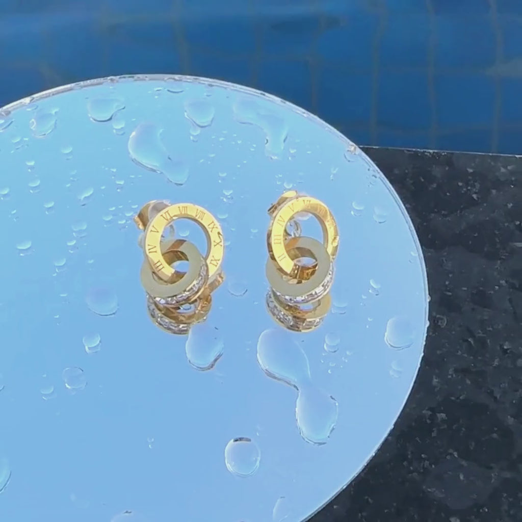 NOVAHERA Roman Crystal Hoop Earrings
