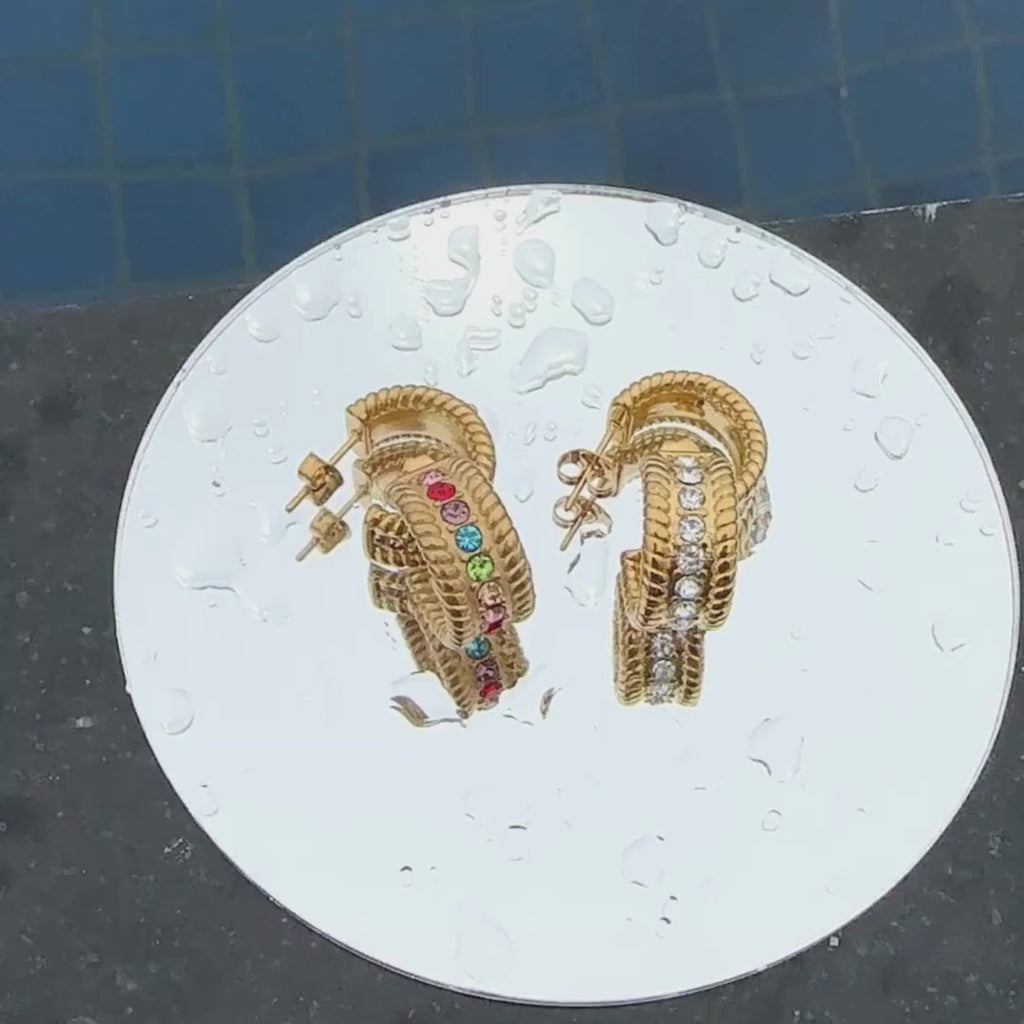 NOVAHERA Rainbow Luxe Hoop Earrings
