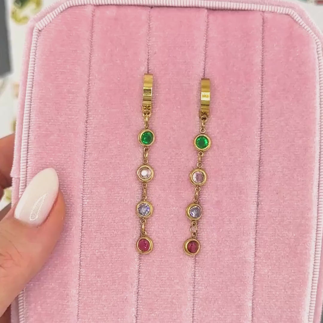 NOVAHERA Rainbow Cascade Hoop Earrings